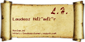 Laudesz Hümér névjegykártya